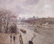 Camille Pissarro, The Louvre,morning,rainy weather